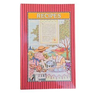 Mary Engelbreit Recipe Card Album 3 Ring Binder Vintage Tea Party Cookbook